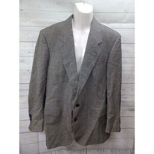 Rutledge's Mens Blazer Jacket Tweed 2 Button Black White Houndstooth Sz 44R Wool